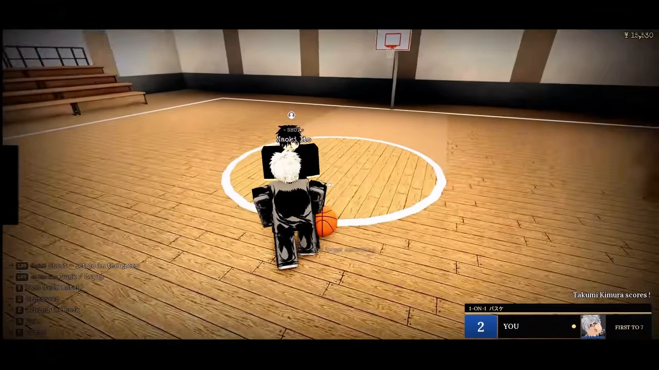 Basketball game in the Morioh High gym